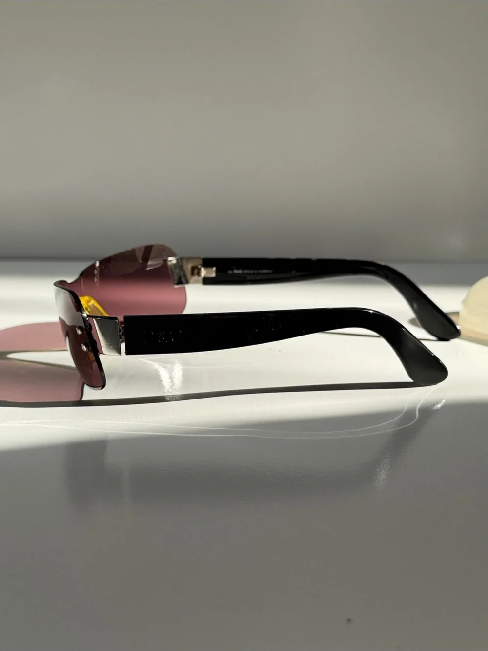D&G Dolce & Gabbana Y2K Rimless Shield Sunglasses DD2059/S Mauve RARE